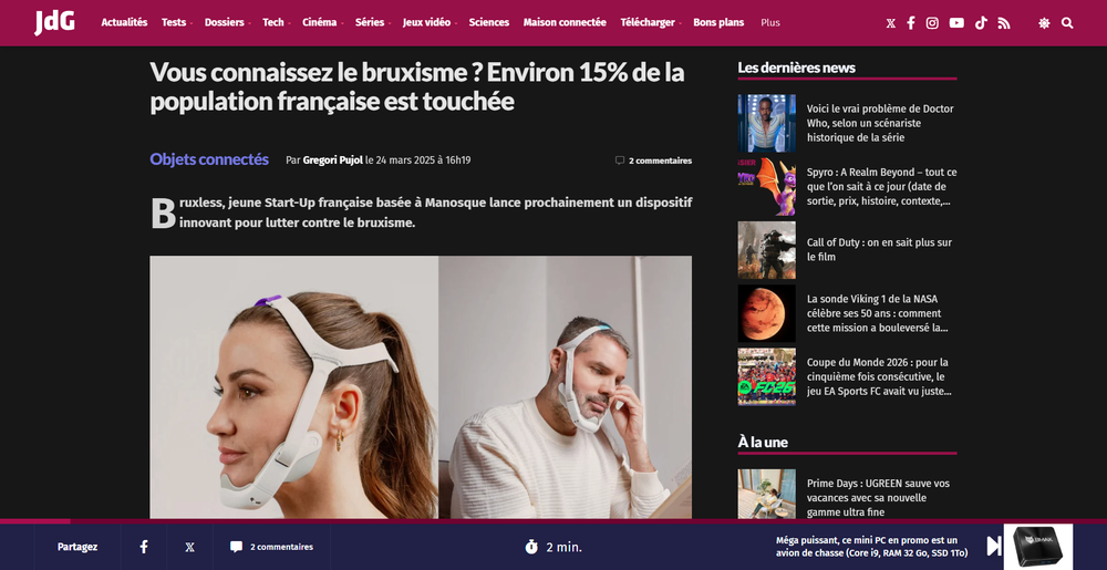 Article sur le Journal du Geek